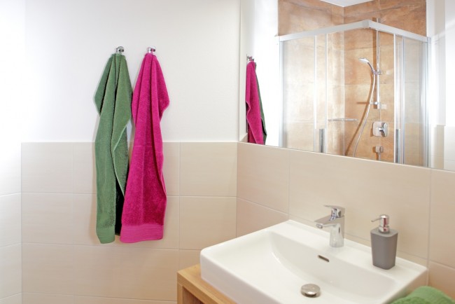 Badezimmer im Appartement Skylodge